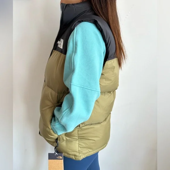 New The North Face Puffer Nuptse vest olivegreen 700 series unisex Large USA